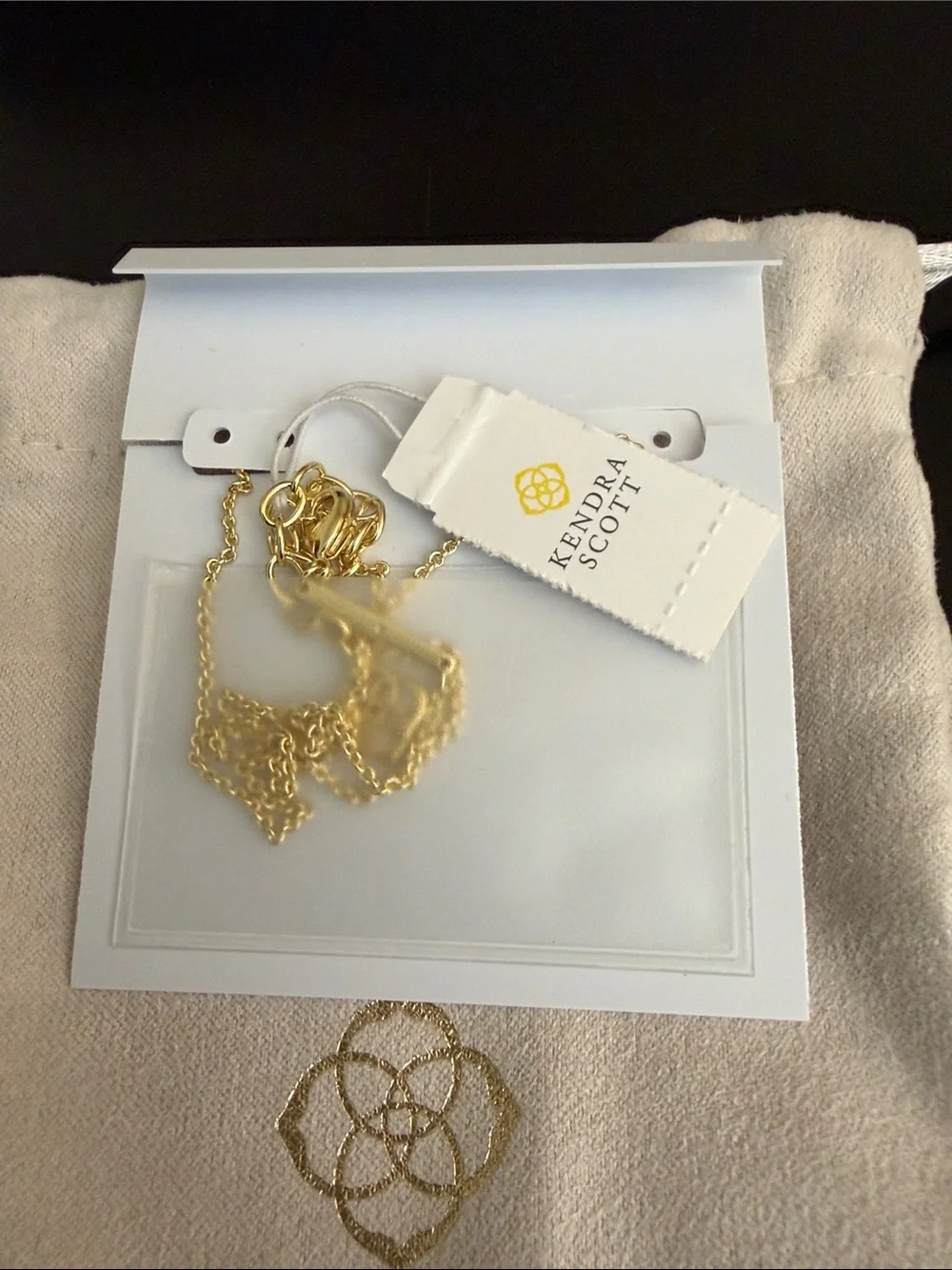 Kendra Scott Elisa Gold and Blush Pink Necklace, with tags and pouch - Picture 3 of 4